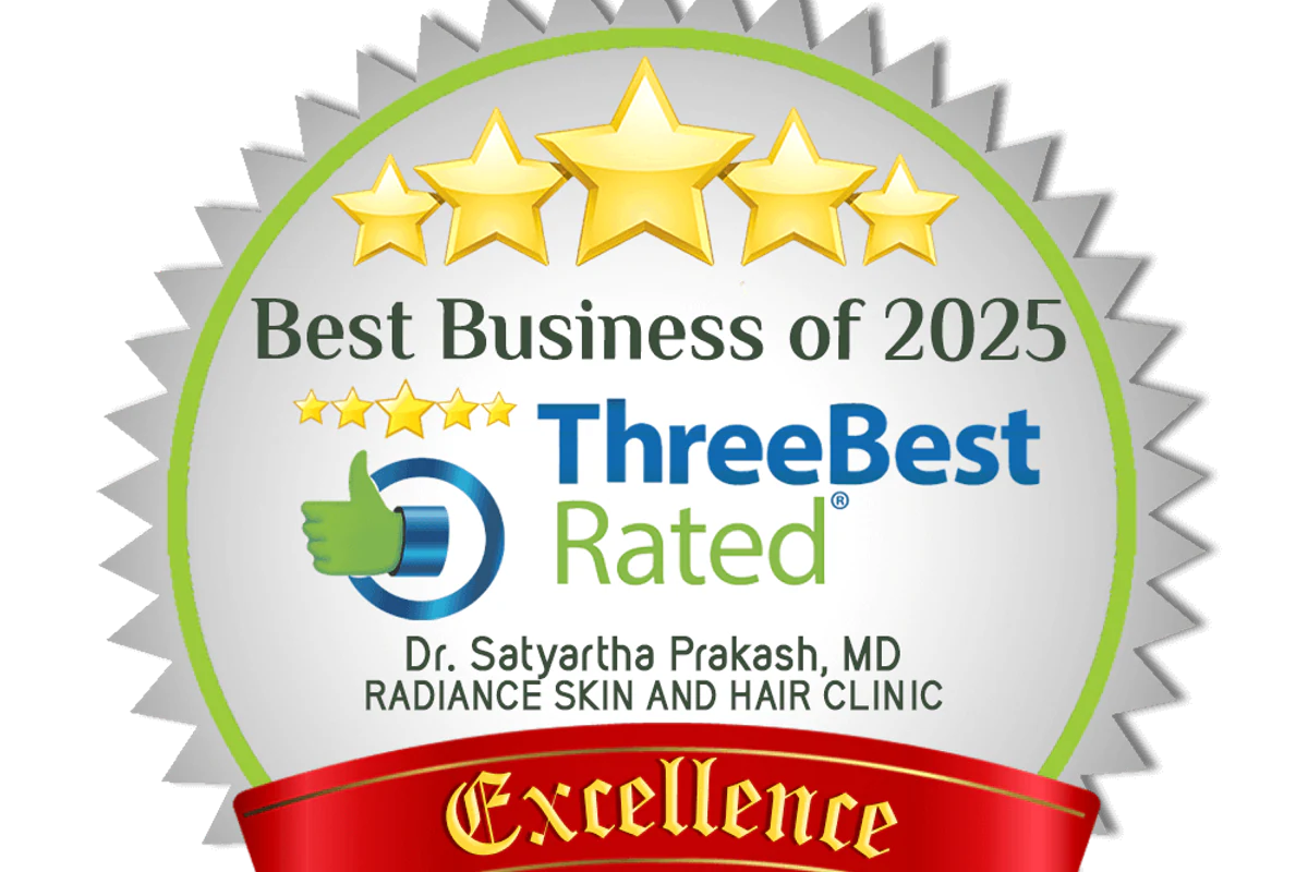 Recognition badge for Dr Satyarth Prakash and Radiance Skin and Hair Clinic