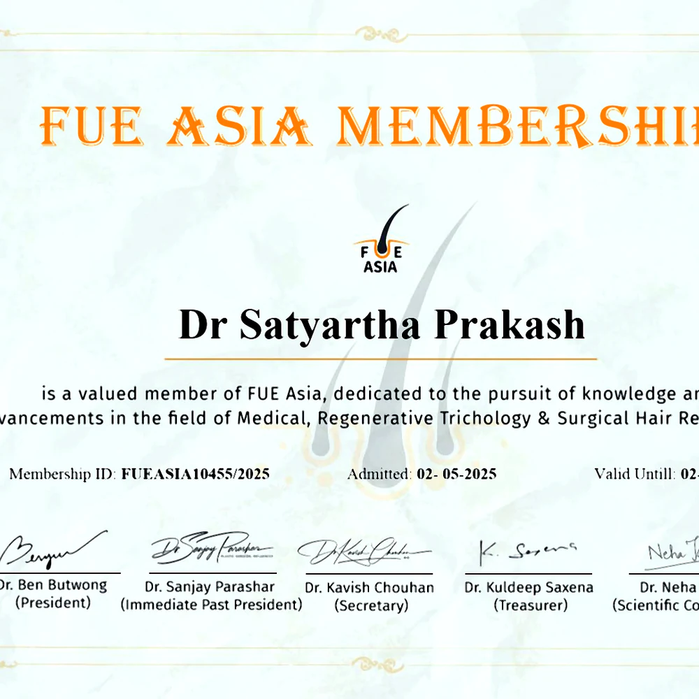 Fue Asia Membership Certificate - Radiance Clinics